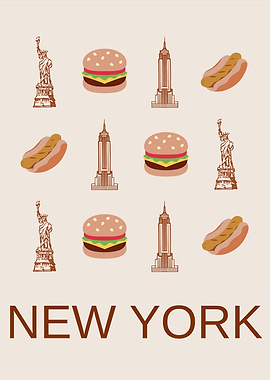 New York Retro Boho Art – Terracotta Tones & Modern Decor