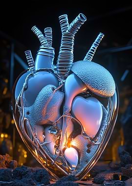 Glass Heart Sculpture