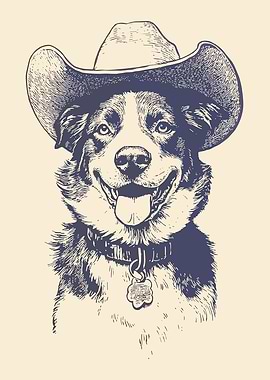 Cowboy Dog Illustration