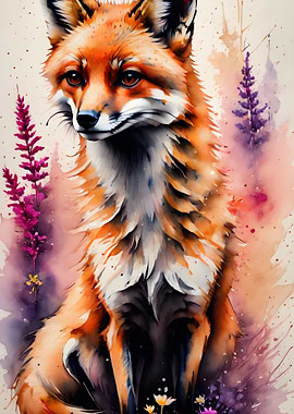 Watercolor fox