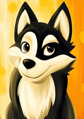 Smiling Husky Portrait