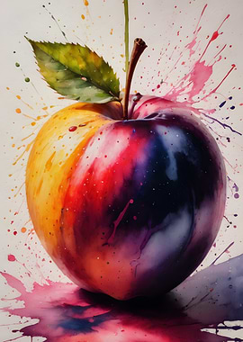 Watercolor Apple Splash