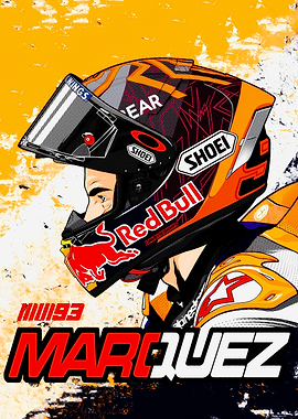 Marc Marquez Motorcycle Poster