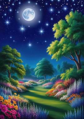 Moonlit Garden Path