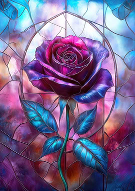 Purple Stained Glass Rose