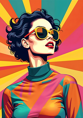 Retro Woman in Sunglasses