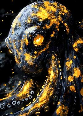 Glowing Octopus Art