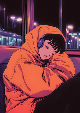 Anime Girl Sleeping on Bus - Lofi girl