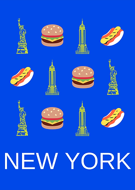 New York Pop Blue Art