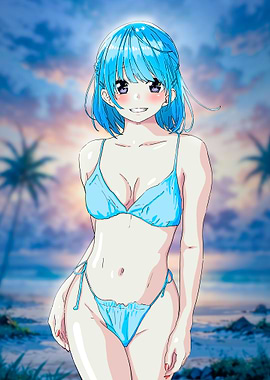 Anime Girl in Bikini