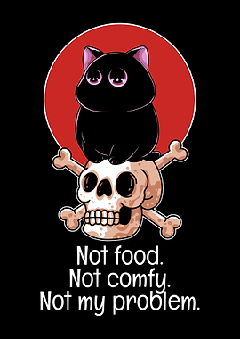 Cute Black Cat Skull Design