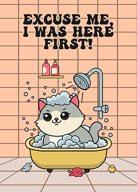 Cat’s Bath Time Standoff