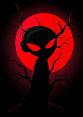 Silhouette with Headphones