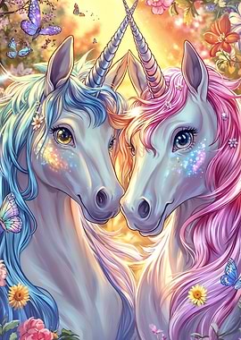 Two Unicorns in Bloom