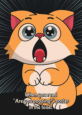 Surprised Cat Meme, Are You Pooping?