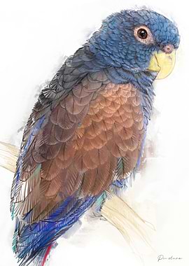 Pionus Parrot Watercolor
