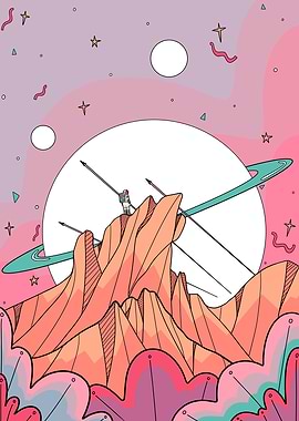 Astronaut on Mountain Peak