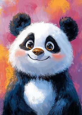 Smiling Panda Painting