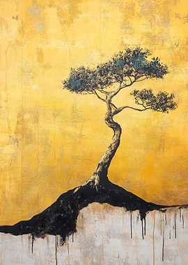 Golden Light Tree Painting