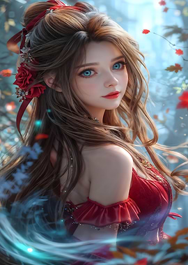 Anime Girl in Red Dress