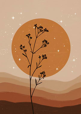 Minimalist Sunset Flower