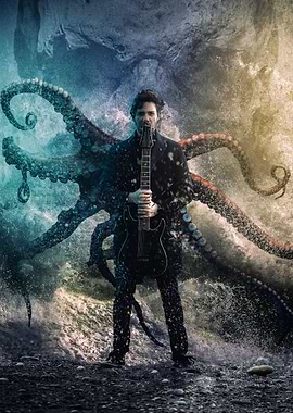 Guitarist and Kraken