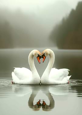 Two Swans in Love