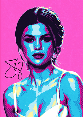 Selena Gomez Pop Art Portrait