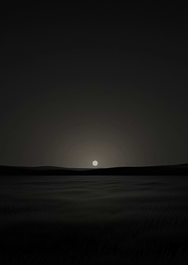 Minimalist Sunset Landscape