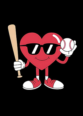 Funny Baseball Heart
