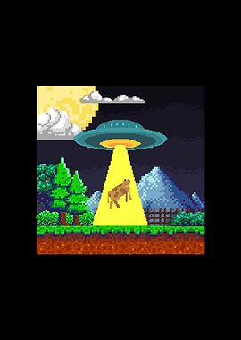UFO Abduction Pixel Art