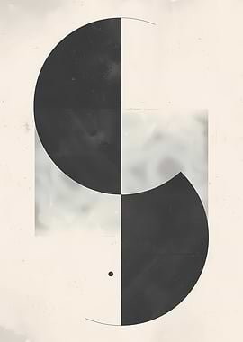 Abstract Black and White Circles