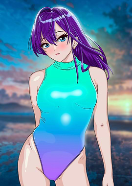 Anime Girl in Swimsuit