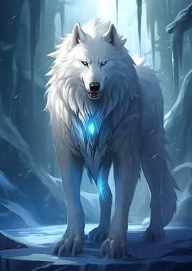 White Wolf with Ice Armor