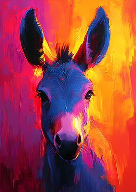 Donkey Portrait Painting