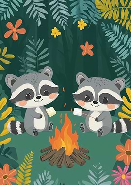 Raccoons Campfire