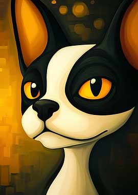 Black and White Cat Portrait