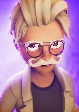 Cartoon Scientist Portrait