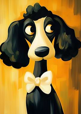 Poodle with Bow Tie