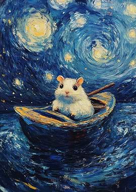 Hamster in Starry Night