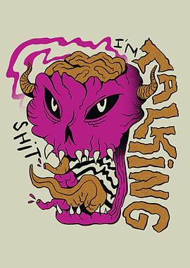 Trippy Horned Skull Monster