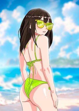 Anime Girl in Bikini