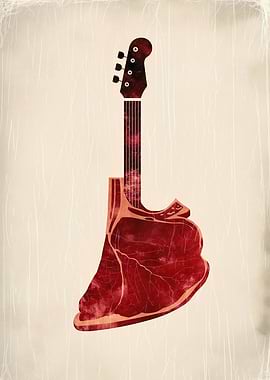 Meat Guitar Music Food art