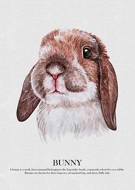 Watercolor Bunny Portrait
