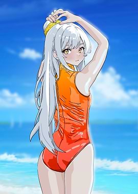 Anime Girl in Swimsuit