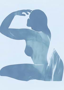 Blue Figure Abstract Art