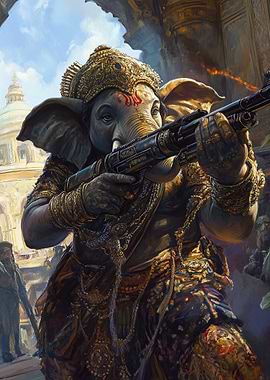 Ganesha with Gun