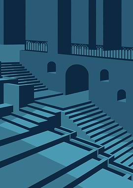 Abstract Staircase Illustration