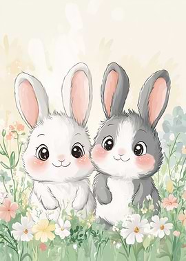 Cute Bunny Friends