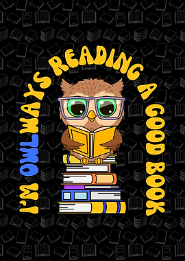 Owl Reading Book. Funny Owl Pun